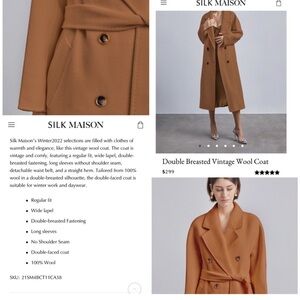 Silk maison double breasted vintage wool coat in Camel